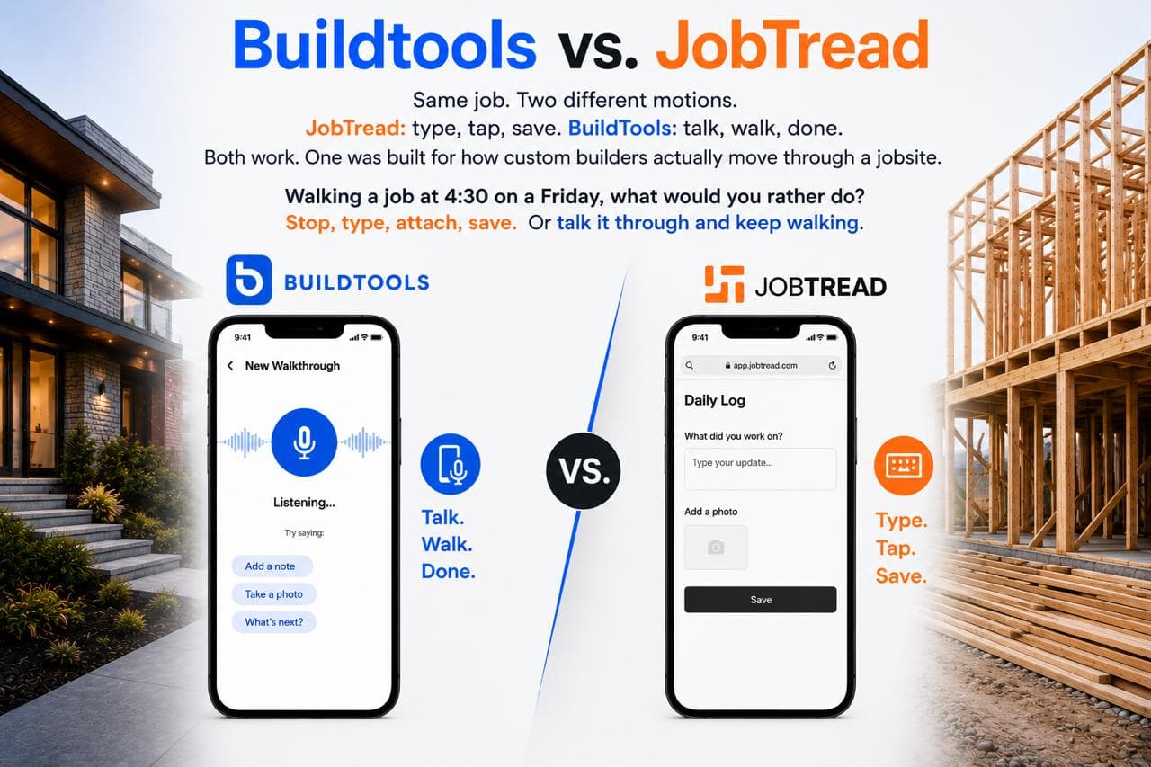 JobTread vs. BuildTools: Two Modern Platforms, Two Different Bets