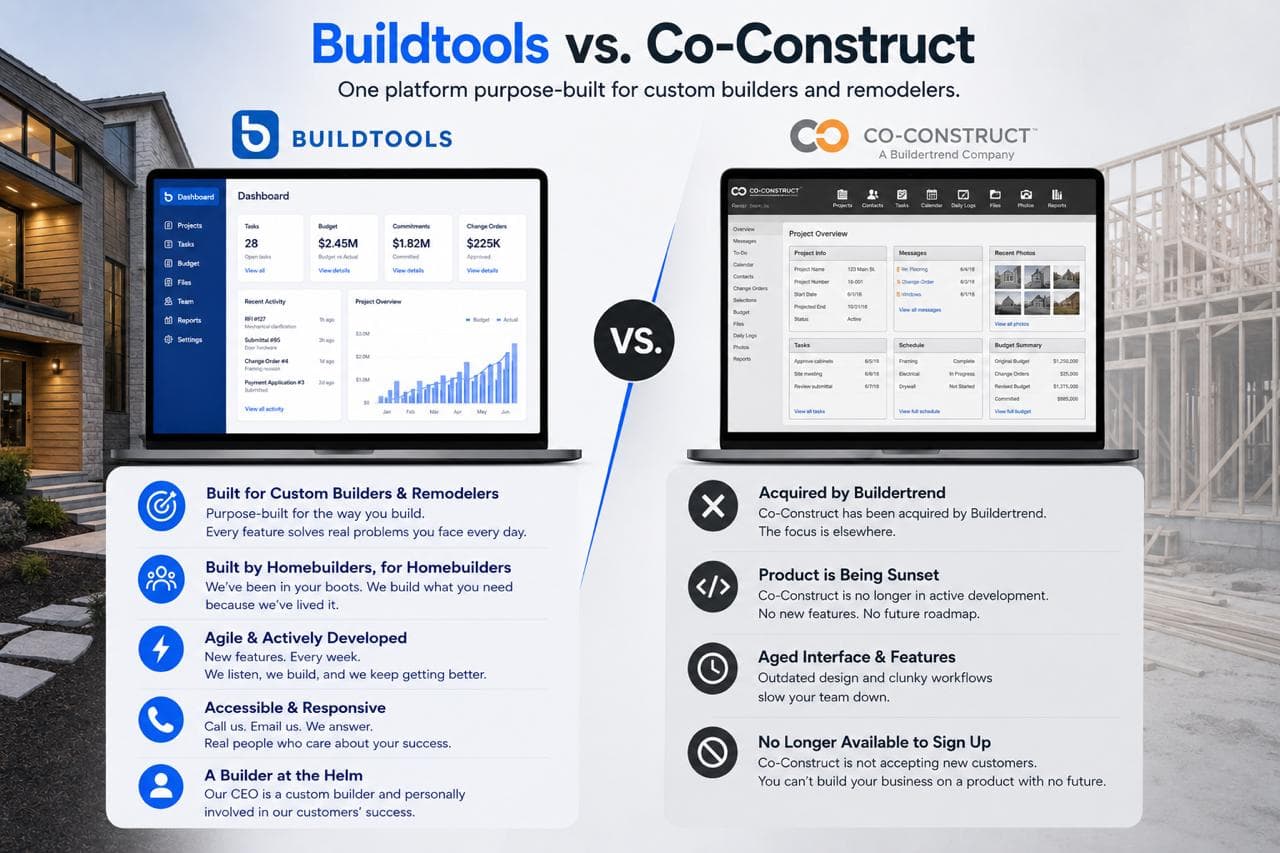 CoConstruct Alternative: Where Builders Should Actually Go After the Buildertrend Migration
